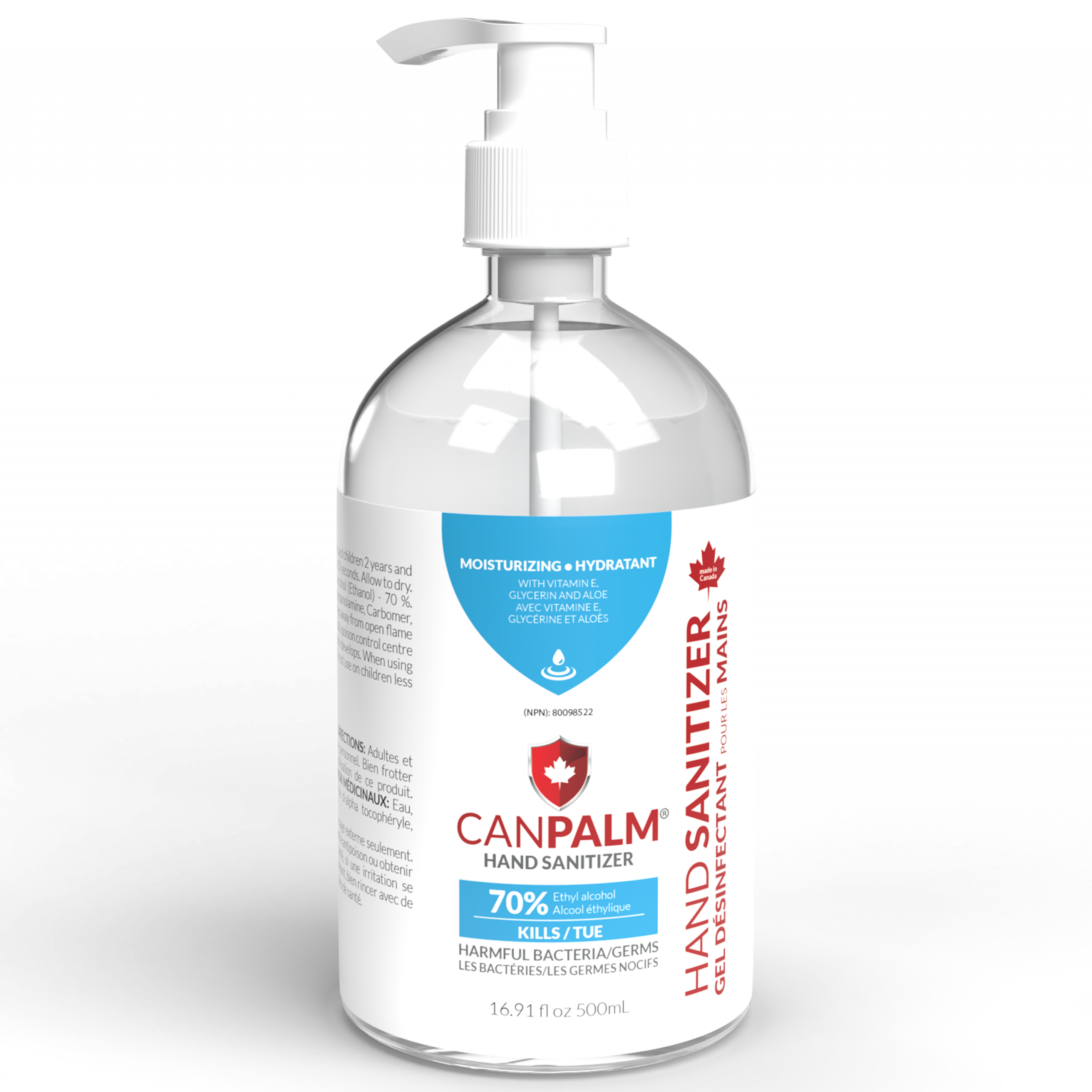 Canadian Made 500ml Hand Sanitizer Gel